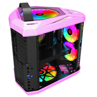 Boîtier d'ordinateur de bureau en plastique ATX entièrement transparent Internet Cafe E-Sports Gaming RGB Lighting Refroidissement par eau