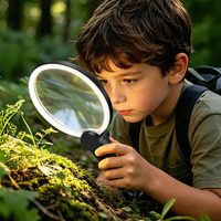 Loupe portative à main avec 3 modes d'éclairage, écran numérique, rappel de faible consommation d'énergie, jouet de camping, lecture pour enfants, randonnée, collection