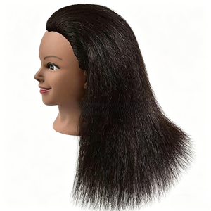 Cabeza de Maniquí de Cabello Humano Real para Decoloración, Tintura, Permanente, <span class=keywords><strong>Peluquería</strong></span>, Trenzado y Práctica de Peinado - Product Image 3