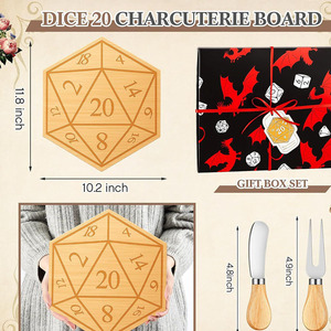 Juego <span class=keywords><strong>de</strong></span> Tabla <span class=keywords><strong>de</strong></span> Quesos <span class=keywords><strong>de</strong></span> Madera con Forma <span class=keywords><strong>de</strong></span> Dado D20 con Cuchillo, Regalo para Jugadores <span class=keywords><strong>de</strong></span> RPG, Plato <span class=keywords><strong>de</strong></span> Charcutería para <span class=keywords><strong>Noche</strong></span> <span class=keywords><strong>de</strong></span> Juegos - Product Image 4