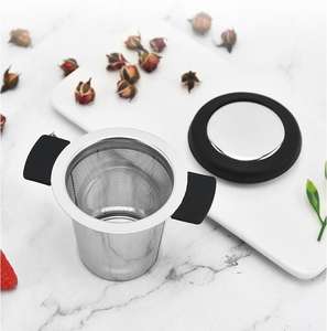 卸売りカスタムファインメッシュダブルハンドルルーズリーフステンレス鋼ティーインフューザーバスケット蓋付き - Product Image 4