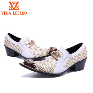 <span class=keywords><strong>Scarpe</strong></span> <span class=keywords><strong>Eleganti</strong></span> da Uomo di Lusso con Punta Metallica, <span class=keywords><strong>Scarpe</strong></span> in Pelle Slip-on per Matrimoni e Feste, Colore Bianco - Product Image 4