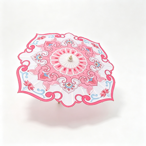 Parasol octogonal en soie Yunjian, parapluie chinois vintage en papier huilé à motif floral et papillon, fait main, décoratif, pour la photographie - Product Image 6