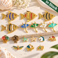 Pendentifs en acier inoxydable 304, motifs de poissons et d'animaux marins, pour la fabrication de bijoux DIY, approvisionnement en gros