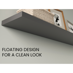 Floating <b>Shelves</b> 1.50 In H 2 <b>Shelf</b> Matt Gray Wall Mount Display Rack - Product Image 6