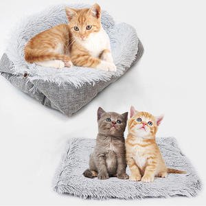 Kunstlinnen verwarmingsmat voor huisdieren met waterdichte basis, pluche fleece verwarmingslaag voor kleine hondenbench en kattenbed, winter en alle seizoenen - Product Image 4