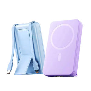 Магнитный внешний аккумулятор с настраиваемым логотипом, 10000 мАч, быстрая зарядка, 2 встроенных кабеля и держателя, Powerbank KC UL CCC Power Banks - Product Image 1