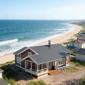 Cabane <span class=keywords><strong>en</strong></span> <span class=keywords><strong>bois</strong></span> préfabriquée de 78,5 m², <span class=keywords><strong>maison</strong></span> de plage à 2 chambres avec balcon sur la mer, <span class=keywords><strong>maison</strong></span> de vacances modulaire <span class=keywords><strong>clé</strong></span> <span class=keywords><strong>en</strong></span> <span class=keywords><strong>main</strong></span> pour les centres de villégiature - Product Image 1