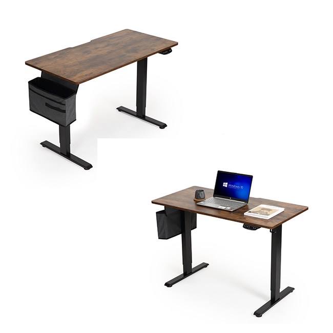 Стол компьютерный регулируемый по высоте, современный Электрический столешница с коричневой столешницей в рустикальном стиле
