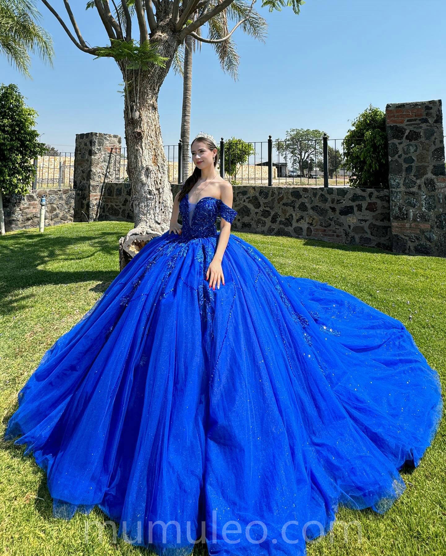 blue dresses sweet 16 Unique v neck blue embroidery long prom dress, sweet 16 dress