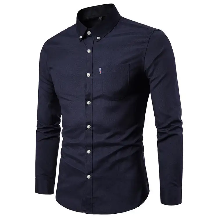 Wholesale fashion high-quality business formal shirts for men plus size men's t-shirts cotton work shirt