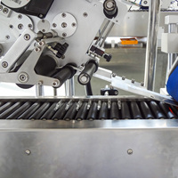 Machine d'application d'étiquettes automatique pour flacons YIMU YM215, machine d'emballage horizontale pour ampoules, machine d'étiquetage pour tubes de crayons à injecter, rouge à lèvres