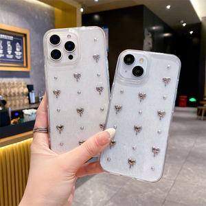 Cuore glitterato per IPhone17 Pro Max custodia del telefono per <span class=keywords><strong>Apple</strong></span> 16 Pro 15 <span class=keywords><strong>trasparente</strong></span> 14 semplice copertura femminile elettrolitica a forma di cuore - Product Image 3