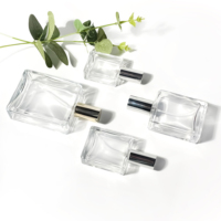 Flacon de parfum en verre rectangulaire de luxe, atomiseur de pulvérisation, emballage cosmétique personnalisé, fabricant, 20 ml, 30 ml, 50 ml, 100 ml