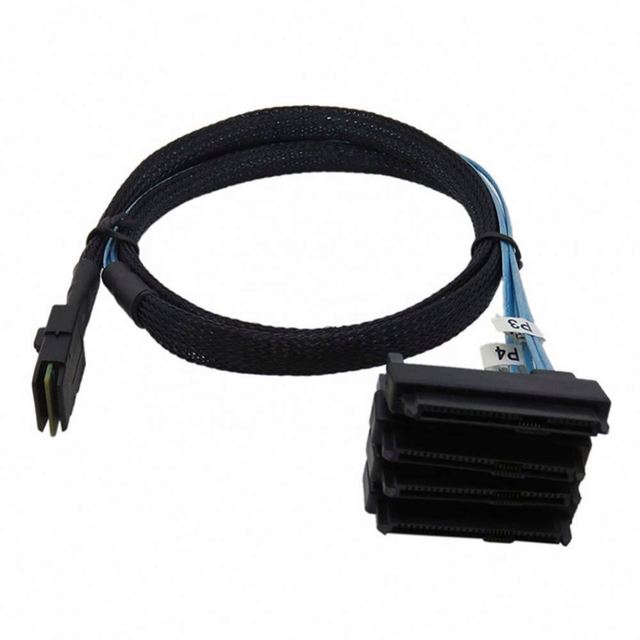 OEM Mini SAS 36P SFF 8087 to 4 SAS 29P SFF-8482 with 15P SATA Power Splitter Cable Connector Hard Drive Splitter Cord Wire Line