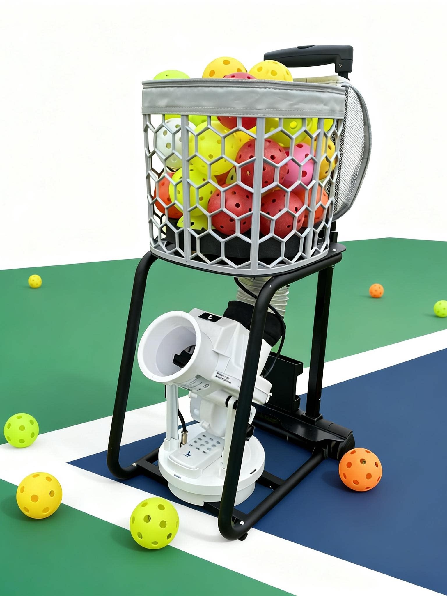 TEEMADE New Pickleball Serve Machine 2nd Generation Stainless Steel Cute Robot Ball-Boosting Tool Indoor Practice Even Partner