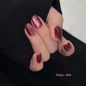 Esmalte de uñas de ojo de gato superbrillante de rubí de 10 colores, Gel blanqueador de Paloma, esmalte de uñas con cuentas de cristal rojo sangre, Gel UV - Product Image 4