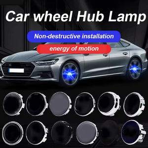 4 piezas de cubiertas de rueda con logo de coche, iluminación LED magnética, luz de destello energética para coche, iluminación flotante para el centro de la rueda - Product Image 4