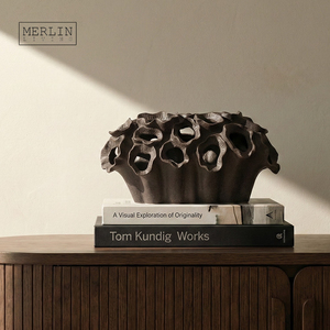 Jarrón de Cerámica Hecho a Mano Merlin Living para Decoración del Hogar, Jarrón de Flores de Cerámica Art <span class=keywords><strong>Deco</strong></span> con Forma de Coral, Fábrica de Cerámica Chaozhou, OEM/ODM - Product Image 2