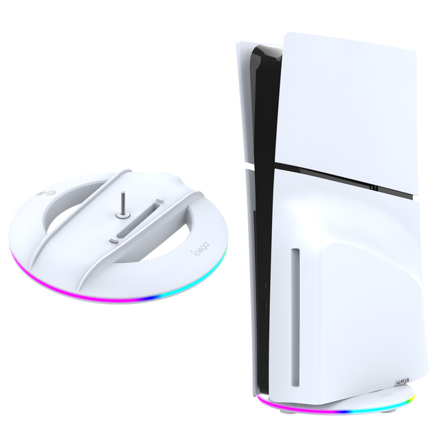 RGB Vertical Stand for PS5 Slim/Pro Console LED Base Gaming Stand with USB Hub Compatible with PS5 Slim Pro Disc/Digital Console
