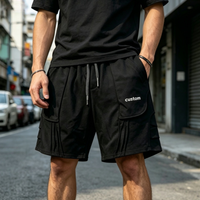 Shorts de jogging amples pour hommes, imprimés sur mesure, longueur genou, déchirés, effet usé, style vintage, délavés à l'acide