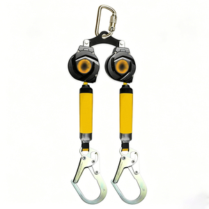 Línea de Vida Autorretráctil, Dispositivo Anticaídas de 150 kg con Doble Arnés, Arnés de Seguridad con Cuerda Retráctil para Construcción - Product Image 2