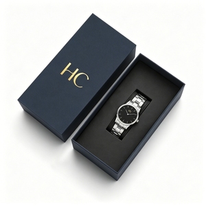 Eco Friendly <b>Paper</b> Watch Box Lid and Base Rigid Cardboard Gift Box Custom Printed Luxury Watch Packaging Factory - Product Image 5