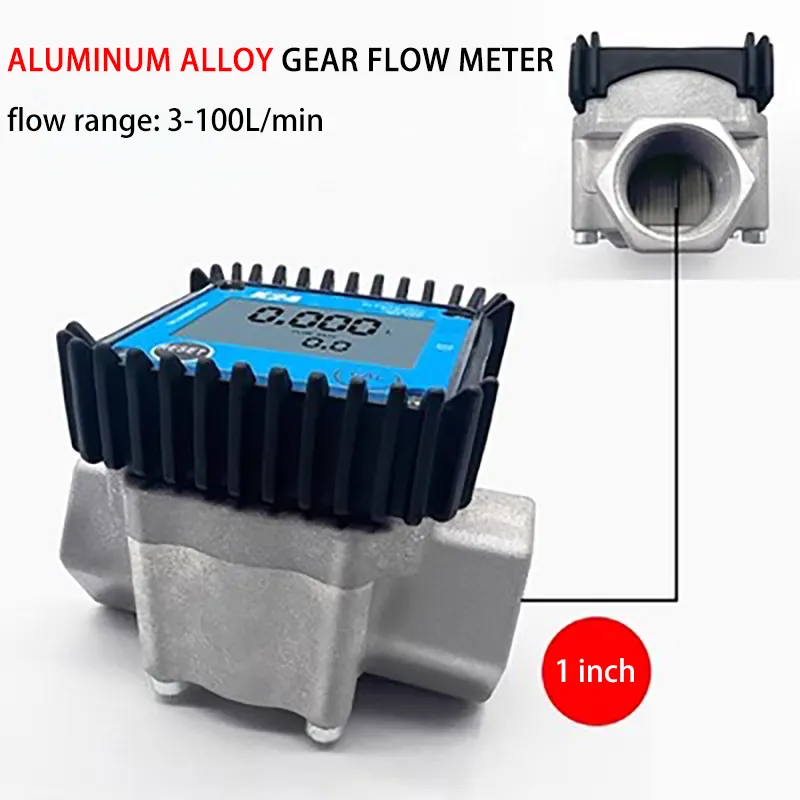 İki ucu 6 puan çekirdek takviyesi elektronik alüminyum alaşımlı korozyona dayanıklı viskozite debimetre dijital ekran dişli metre