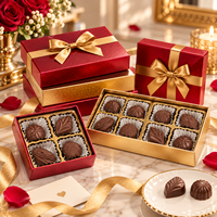 Boîte cadeau de luxe personnalisée pour chocolats, emballage en papier gaufré pour bonbons avec plateau doré et couvercle transparent pour friandises de mariage et de fêtes