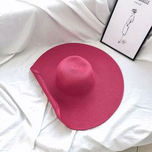 Wide Brim <b>Straw</b> Hat Fashion Cool Sun Custom <b>Straw</b> Hat Summer Vacation Beach Women Paper Big Floppy Sun Hats - Product Image 4