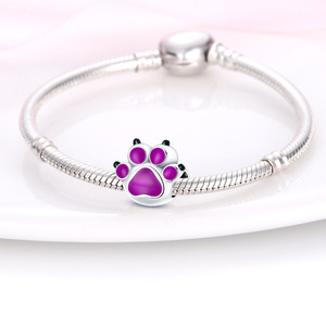 Colgantes de animales de latón blanco plateado, adornados con esmalte y pedrería, ideales para la fabricación de joyas - Product Image 3
