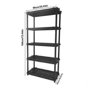 Étagère de rangement en plastique à 5 niveaux de 1840 mm, unité d'étagérage de moyenne capacité, rayonnage en plastique pour <span class=keywords><strong>garage</strong></span> - Product Image 1