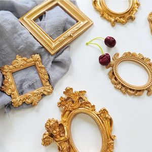 European Victorian Style Resin Mini Angel Oval Photo <b>Frame</b> Jewelry Display Wall Mount Diy Craft Gift For Couples Friends - Product Image 1