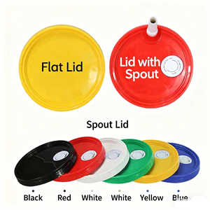 Personalizado barato pequeño grande 2L 5L 10L <span class=keywords><strong>20L</strong></span> 25L 5 galones de pintura segura de grado alimenticio palomitas de maíz cubos de plástico blanco con tapas Precio de mango - Product Image 2