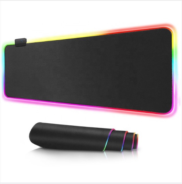 Customization Black 14 Lighting Modes 7 Colors Rgb Mouse Pad Gaming Mouse Pad with Led for Office and Gaming