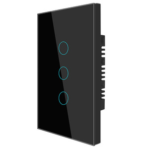 Interruptor táctil estándar estadounidense con panel de vidrio, interruptor de luz inteligente para el hogar, hotel, villa, con protección ignífuga y retardante de llama. - Product Image 1