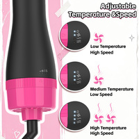 Sèche-cheveux volumateur à air chaud 1200W, lisseur de cheveux électrique à ions négatifs, peigne coiffant, brosse à air chaud, secadora de cabello