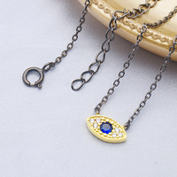 E vil Blue Eye Collier pendentif en argent Collier en argent 925 Bijoux en argent sterling 925 Colliers de haute joaillerie