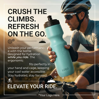 Bouteille d'eau de sport réutilisable et écologique pour cyclisme, 600 ml, avec couvercle, portable, pour extérieur, avec logo