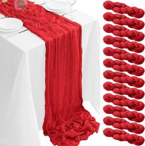 Chemin de table en gaze de coton 35x120 pouces, chemin de table en gaze de coton pour Pâques et le printemps, chemins de table en gaze de coton de 10 pieds, style bohème - Product Image 6