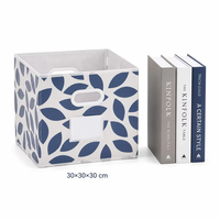 Cubos de Almacenamiento Cuadrados Plegables Resistentes, Paquete de 6, 30 cm, Compatibles con Estantes de Cubos Estándar, Diseño con Ventana para Etiquetas, Cestas Organizadoras de Ropa de Tela No Tejida
