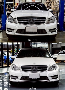 Lèvre avant en fibre de carbone style C63 <span class=keywords><strong>AMG</strong></span> pour <span class=keywords><strong>Mercedes</strong></span> <span class=keywords><strong>Benz</strong></span> Classe <span class=keywords><strong>C</strong></span> W204 C63 <span class=keywords><strong>AMG</strong></span> 2008-2011 (avant LCI) – Spoiler de pare-chocs avant - Product Image 5