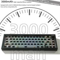 Kit de clavier mécanique LMK66 à 66 touches, Type-C, 2.4G, 5.0, sans fil, boîtier en aluminium anodisé CNC, batterie 3000mAh, bouton VIA RGB