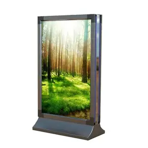 2023 Sample Customized Outdoor Solar Power Double Sided Aluminum Profile Advertising Scrolling LED Light Box Backlit Banner