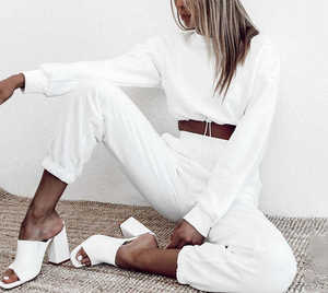 春秋白色运动鞋女式运动服时尚休闲女式运动衫和慢跑者女式运动服 - Product Image 3