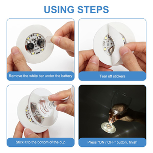 แผ่นรองแก้วสติกเกอร์ไฟ LED กระพริบสำหรับปาร์ตี้งานแต่งงานไนท์คลับราคาถูก - Product Image 6