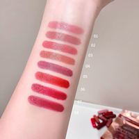 Ensemble de rouges à lèvres capsules 8 couleurs effet brume, tons doux, longue tenue, anti-transfert, format voyage, fini mat, vente en gros