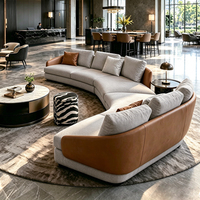 Maßgefertigtes Luxus-Hotel-Lobby-Empfangssofa-Set, Gebogene Modulare Sitzgruppe, Kommerzielle Lounge-Einheit, Projekt-Polstermöbel für Gastgewerbe
