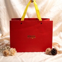 Sacs en papier personnalisés de luxe biodégradables et écologiques pour vêtements et cadeaux, couleur rouge vin, avec estampage doré, vente en gros