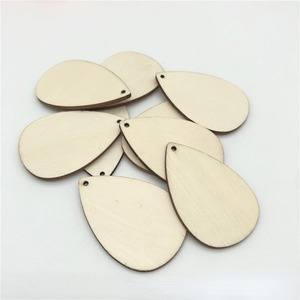 20mm-50mm 50 pcs Madeira Inacabada Fatias Oval Natural para DIY Artes e Ofícios Projetos Brincos Pingente
